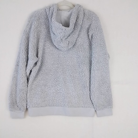 ASOS Pullover Oversized Sherpa Hoodie Size XS in Light Gray - Picture 15 of 16